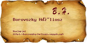Borovszky Héliosz névjegykártya